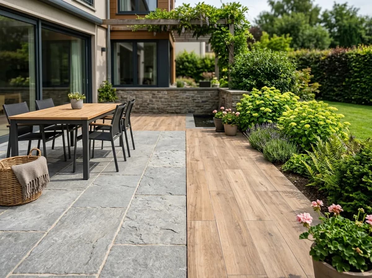 Terrasse pierre & carrelage extérieur